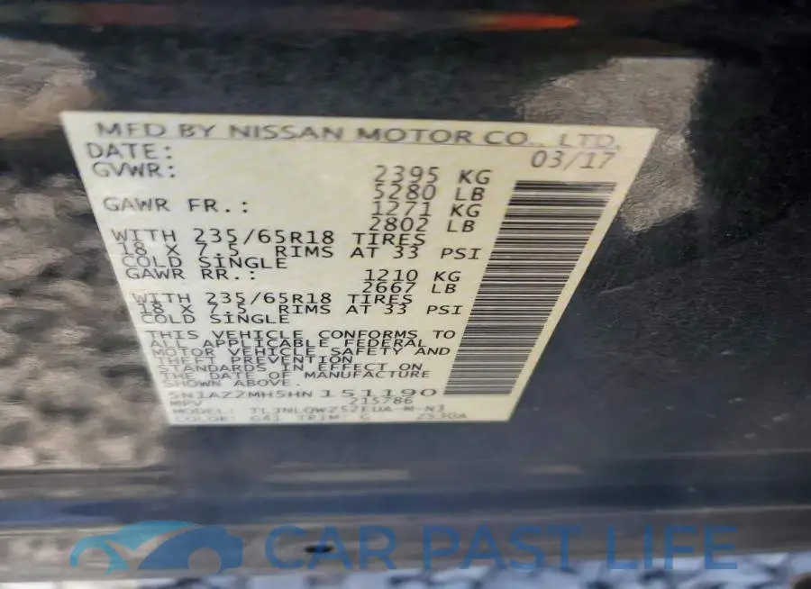 5N1AZ2MH5HN151190# 14
