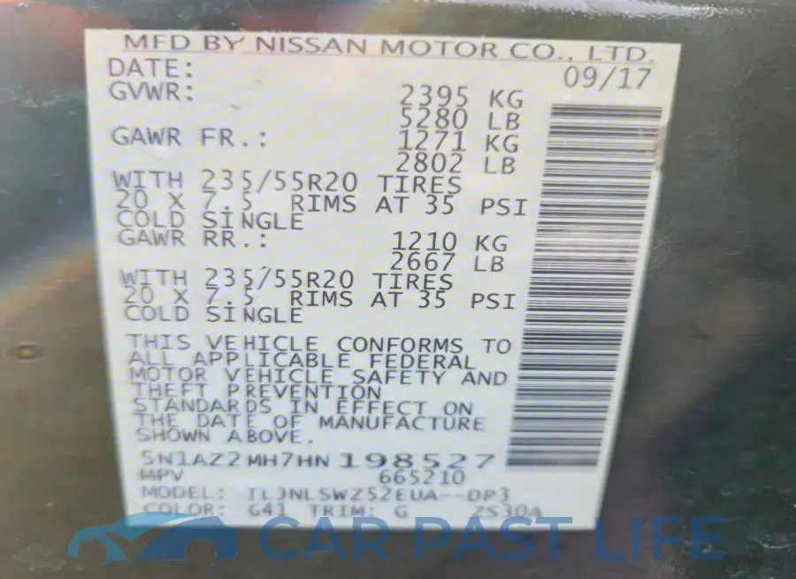 5N1AZ2MH7HN198527# 12