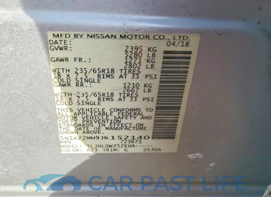5N1AZ2MH9JN152140# 13