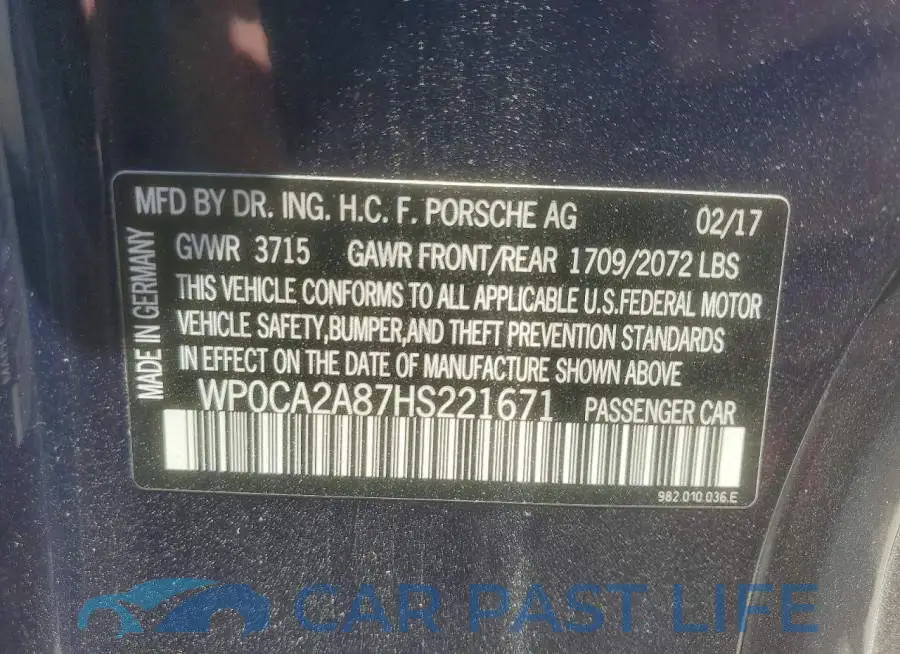 WP0CA2A87HS221671# 13