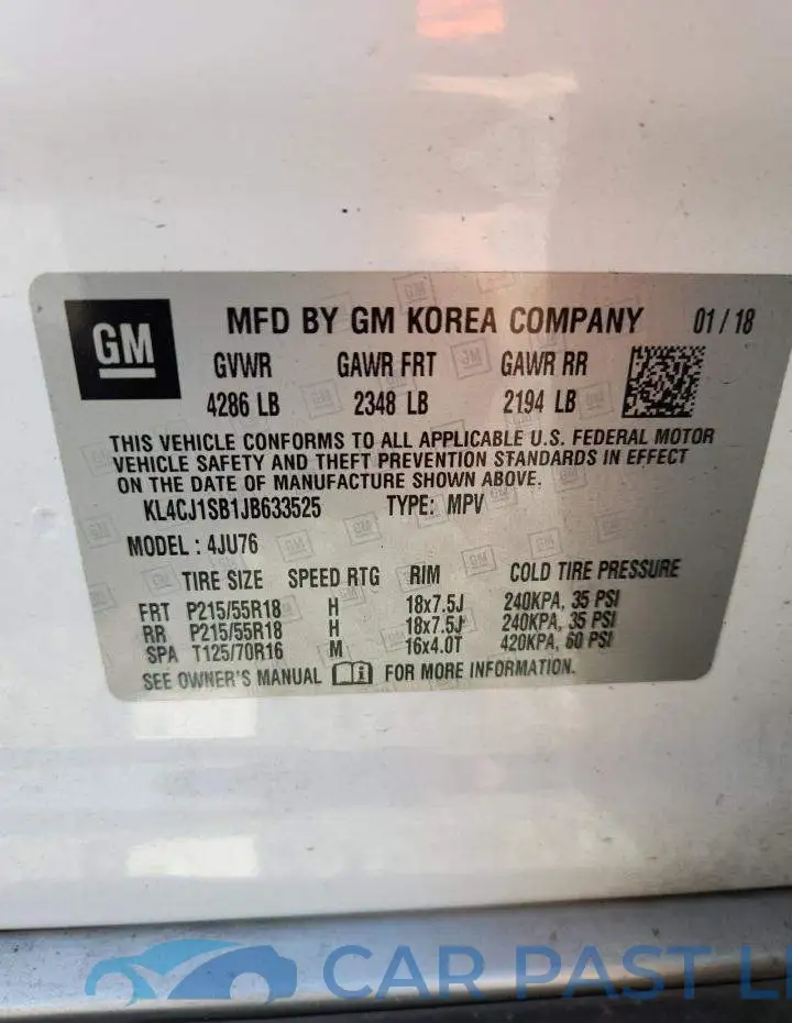 KL4CJ1SB1JB633525# 13