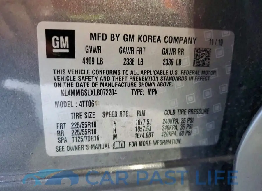 KL4MMGSLXLB072204# 13