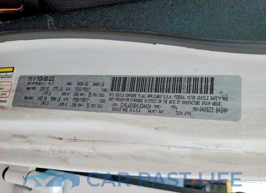 1C4BJWDG6HL634424# 12