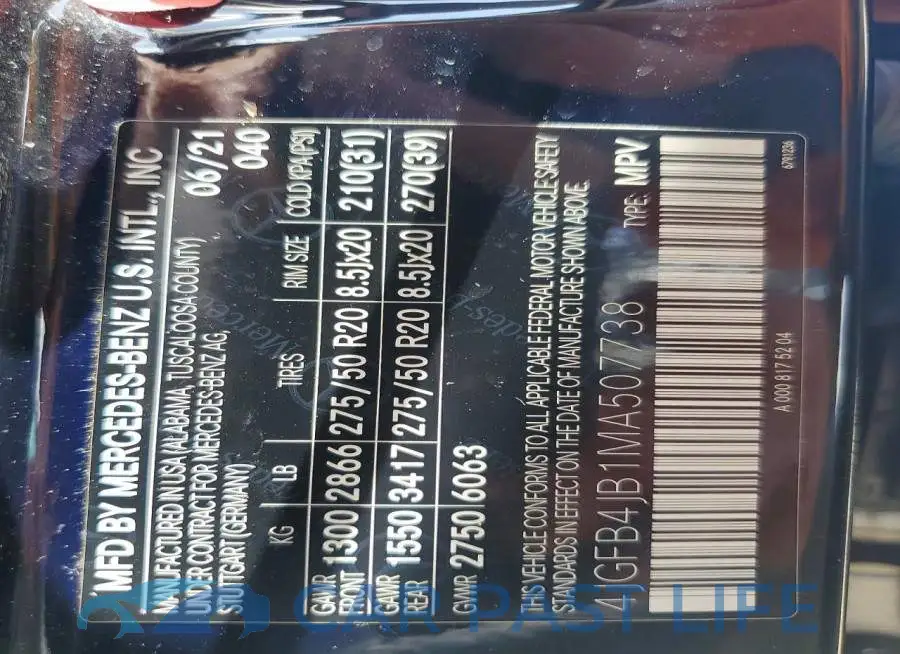 4JGFB4JB1MA507738# 13