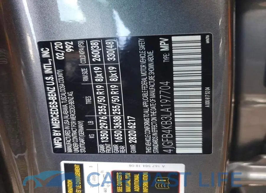 4JGFB4KB3LA197704# 12