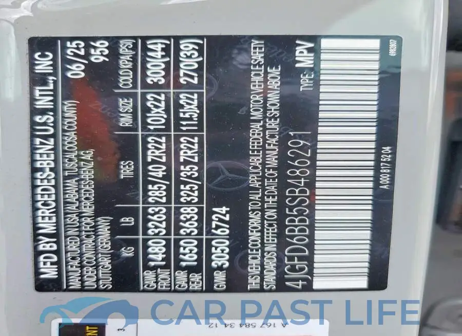 4JGFD6BB5SB486291# 13