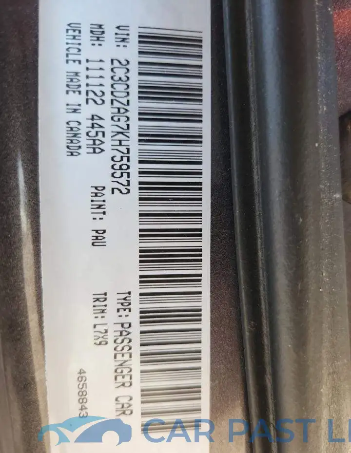 2C3CDZAG7KH759572# 13