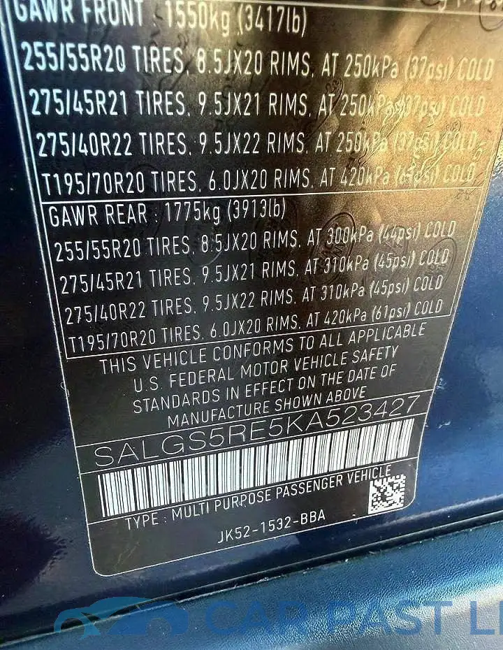 SALGS5RE5KA523427# 10