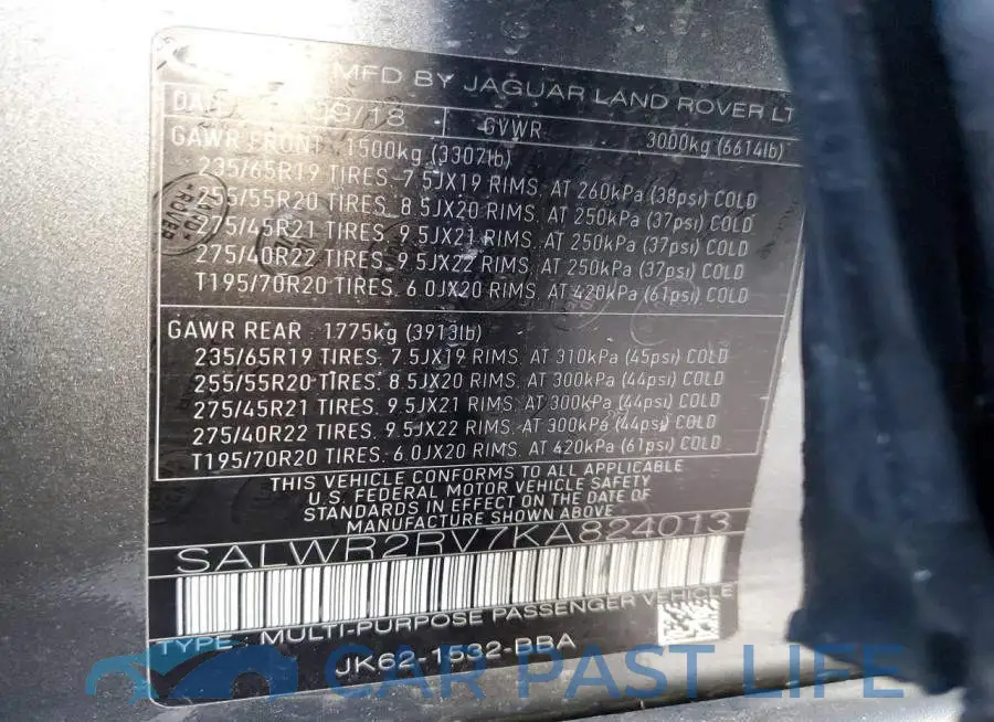 SALWR2RV7KA824013# 13