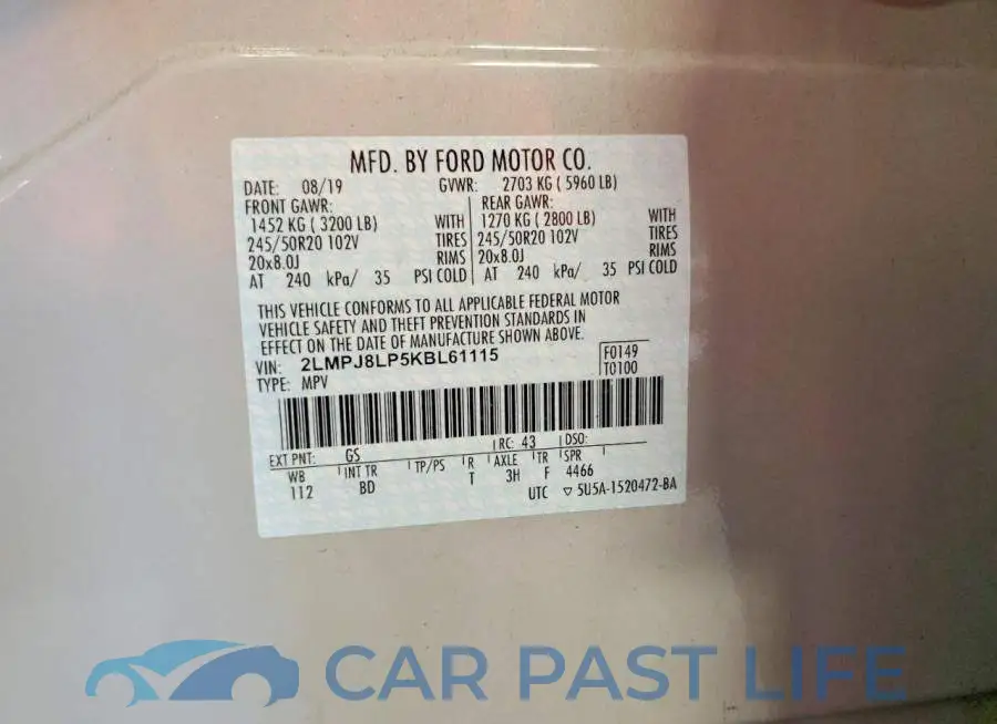 2LMPJ8LP5KBL61115# 14
