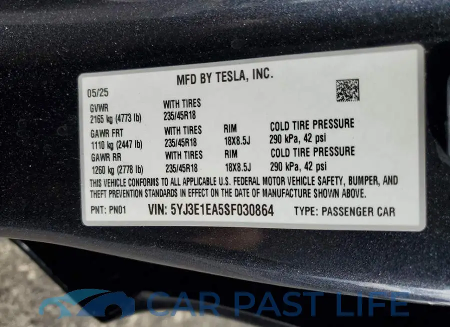 5YJ3E1EA5SF030864# 12