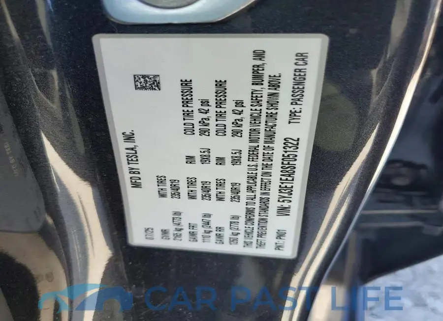 5YJ3E1EA8SF051322# 12