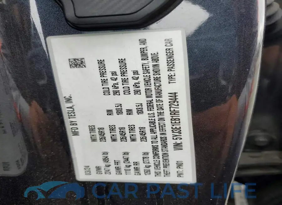 5YJ3E1EB1RF729444# 12