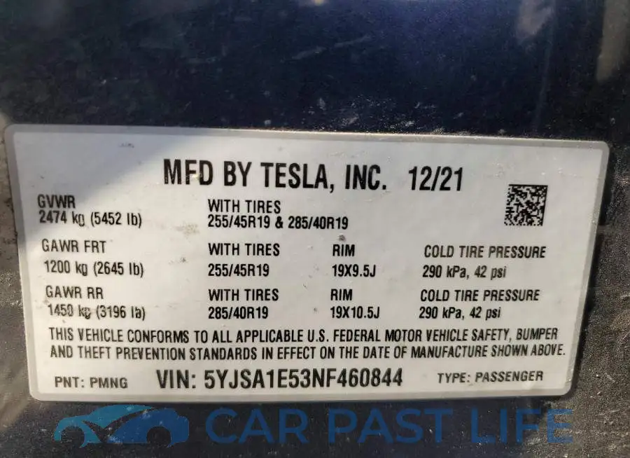 5YJSA1E53NF460844# 12
