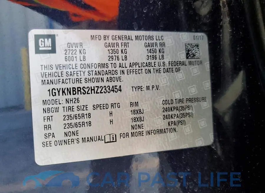 1GYKNBRS2HZ233454# 13