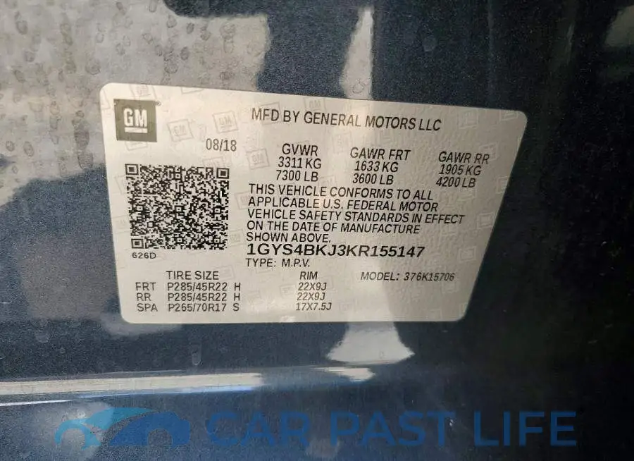 1GYS4BKJ3KR155147# 12