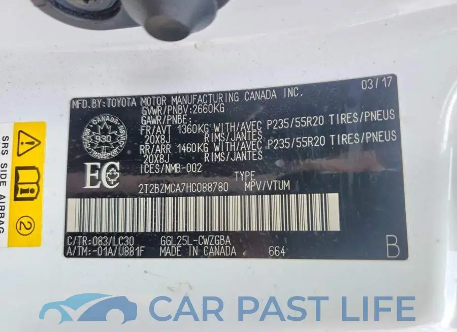 2T2BZMCA7HC088780# 13