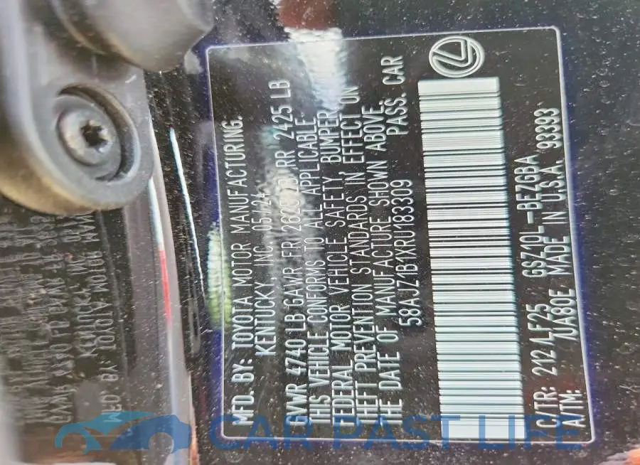 58AJZ1B1XRU183309# 12