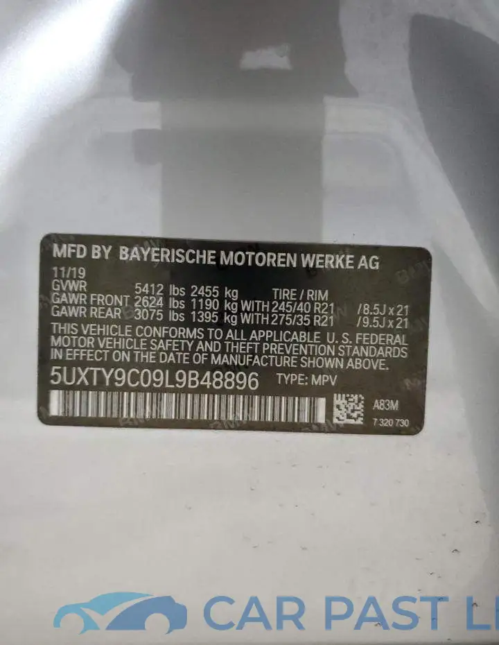 5UXTY9C09L9B48896# 13