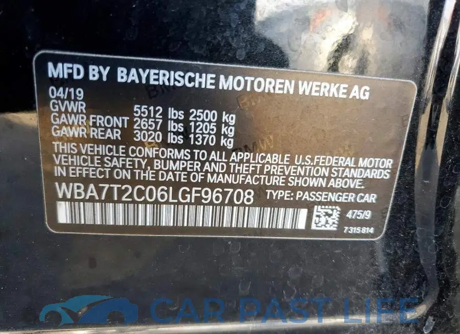 WBA7T2C06LGF96708# 13