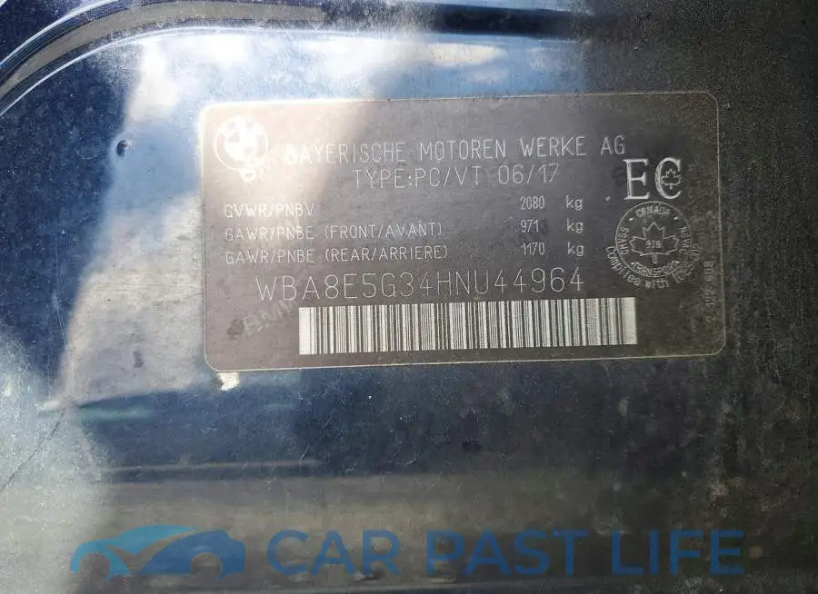 WBA8E5G34HNU44964# 12
