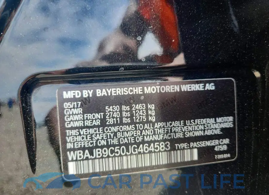 WBAJB9C50JG464583# 12