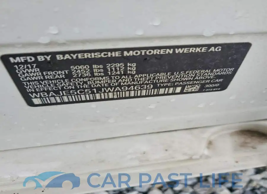 WBAJE5C51JWA94639# 13