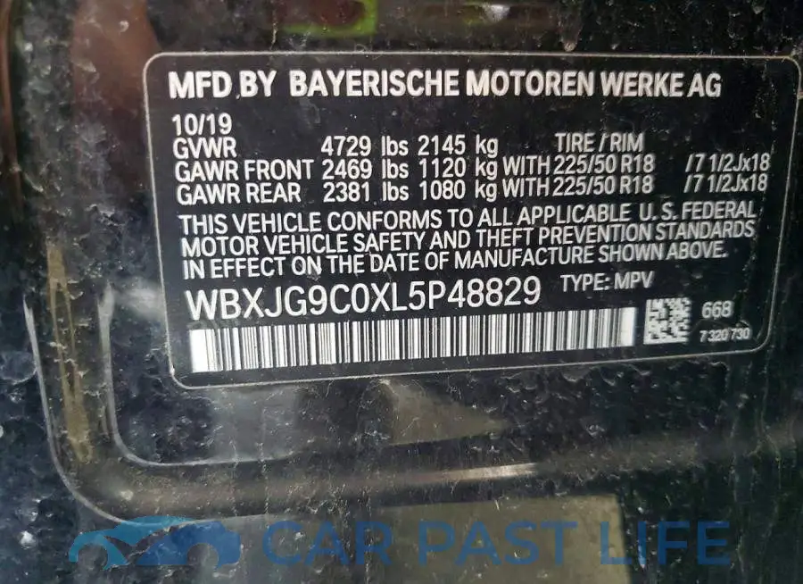 WBXJG9C0XL5P48829# 12