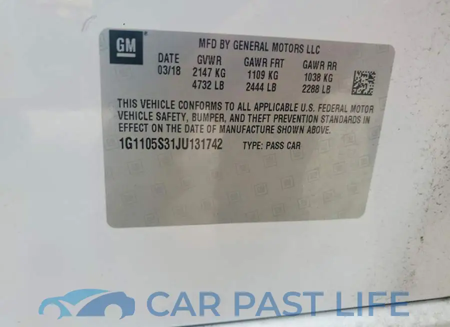 1G1105S31JU131742# 12