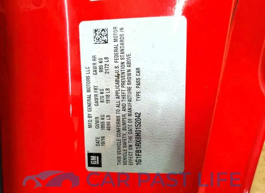 1G1FB1RX8H0152042# 12