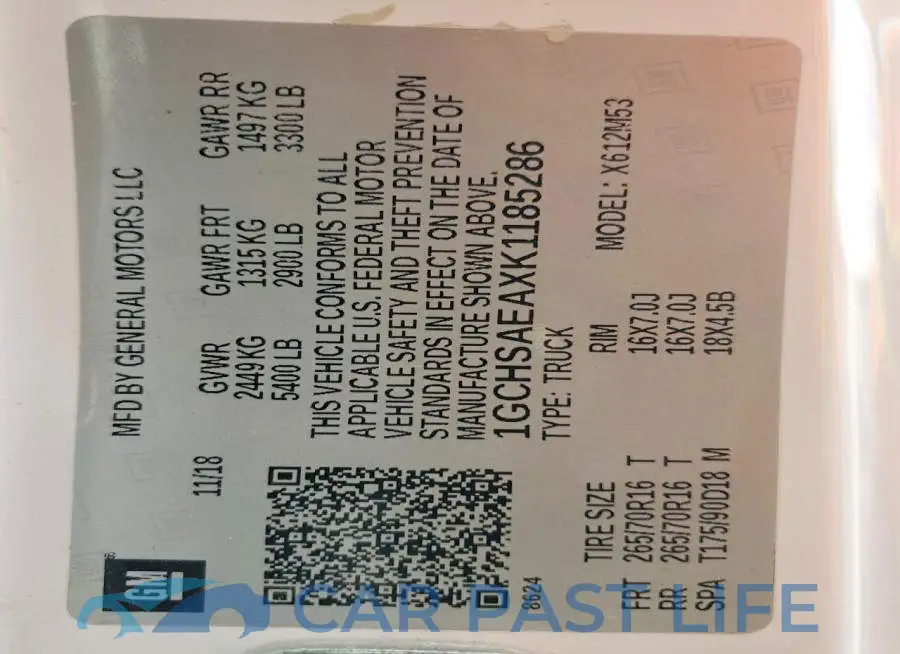 1GCHSAEAXK1185286# 12