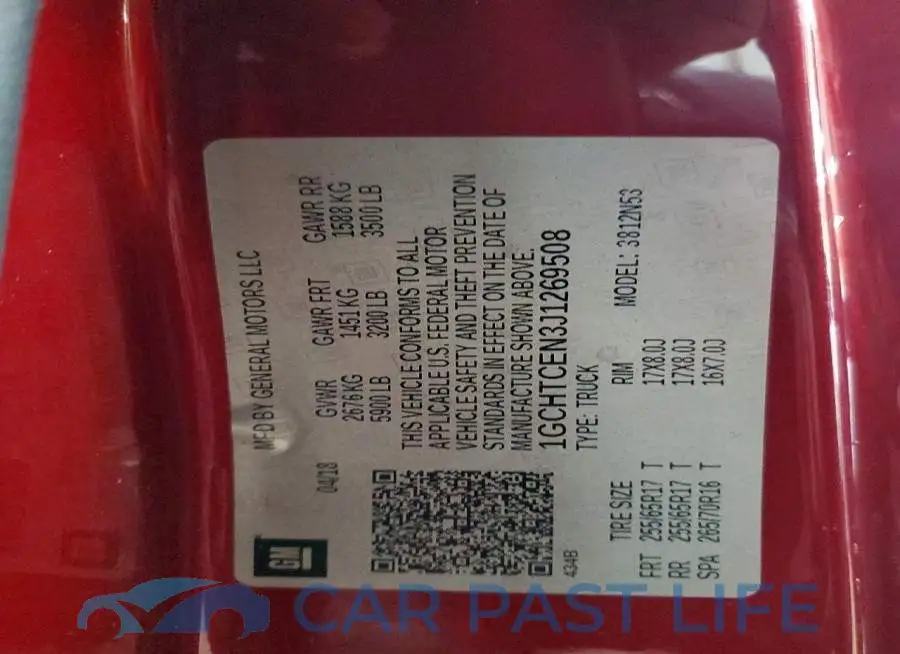 1GCHTCEN3J1269508# 12