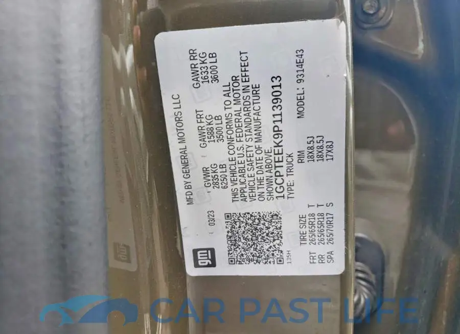 1GCPTEEK9P1139013# 12