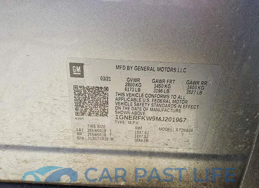 1GNERFKW9MJ201967# 13