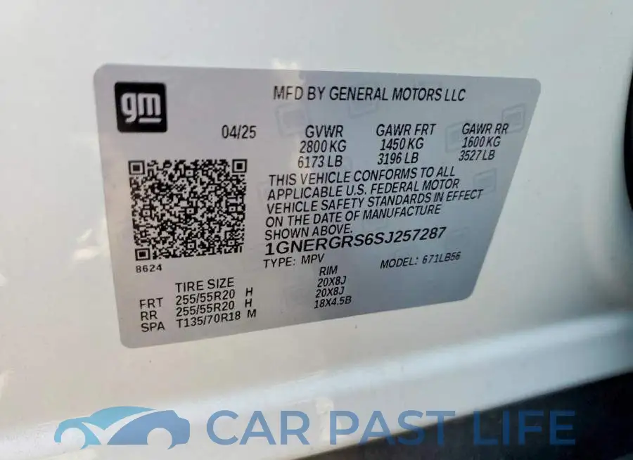 1GNERGRS6SJ257287# 14