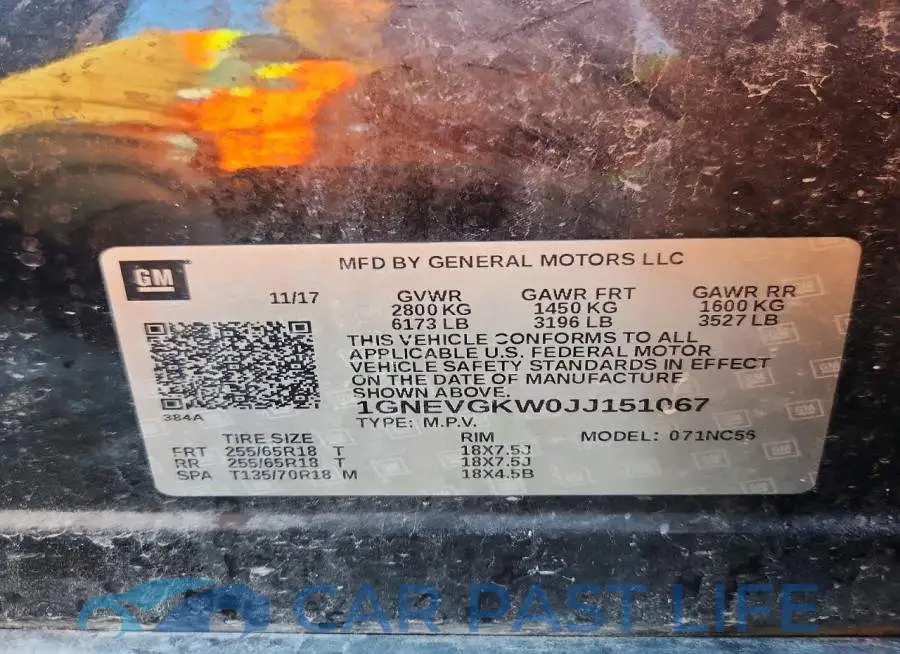 1GNEVGKW0JJ151067# 13
