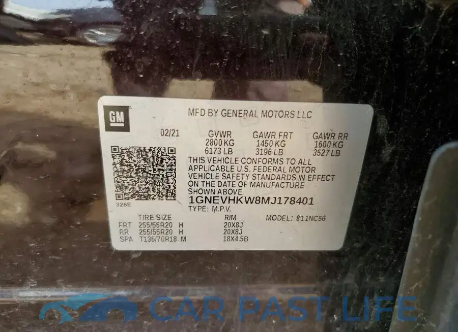 1GNEVHKW8MJ178401# 12