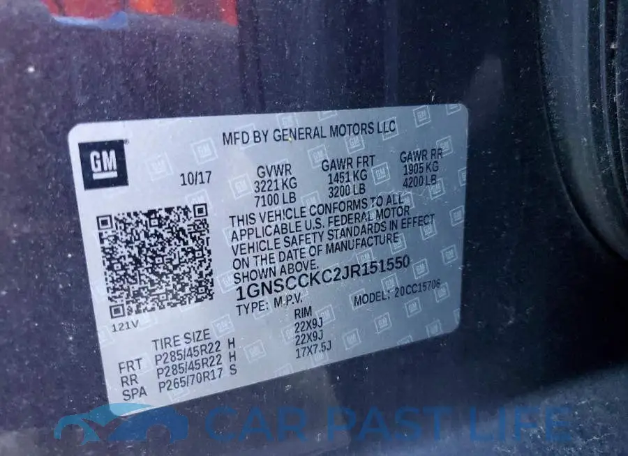 1GNSCCKC2JR151550# 13