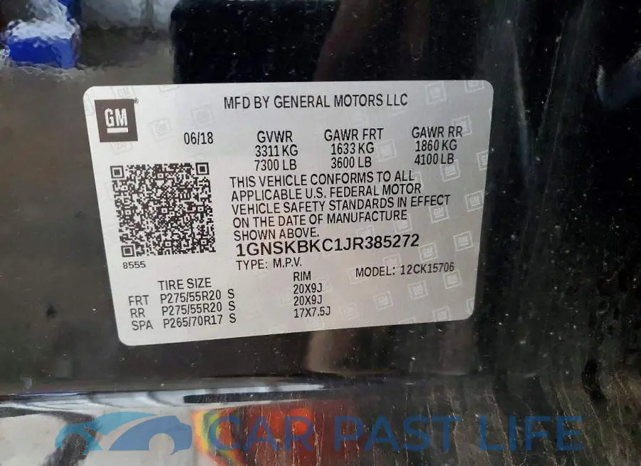 1GNSKBKC1JR385272# 13