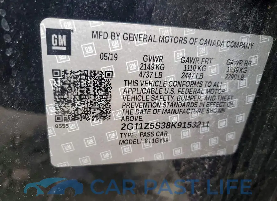 2G11Z5S38K9153211# 12