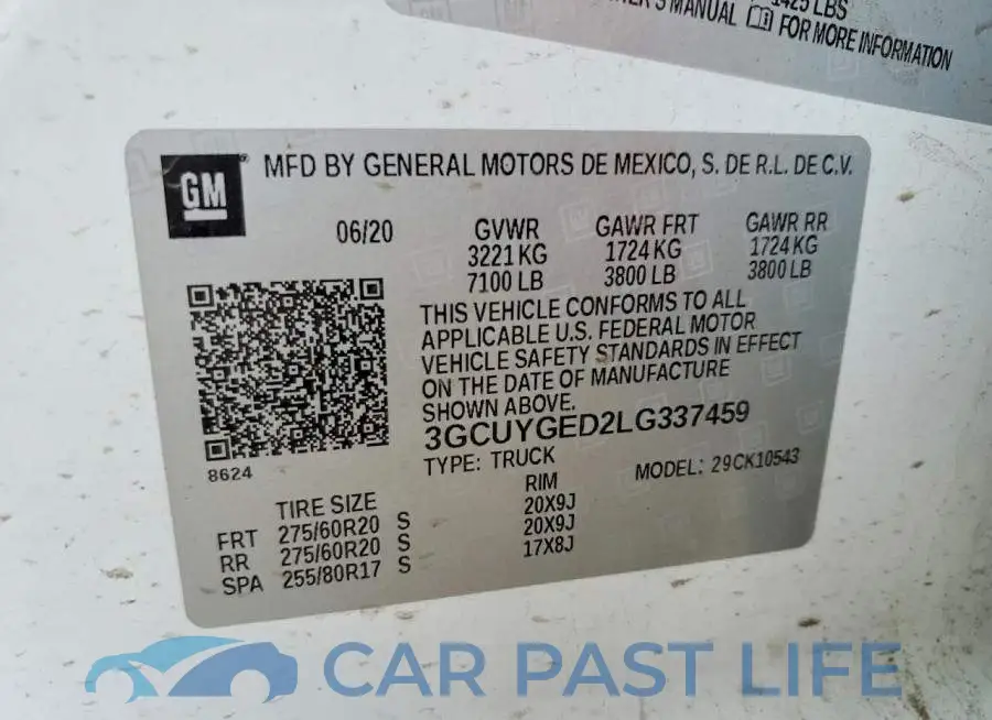 3GCUYGED2LG337459# 12