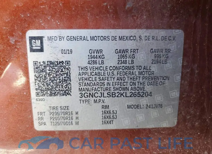 3GNCJLSB2KL265204# 13