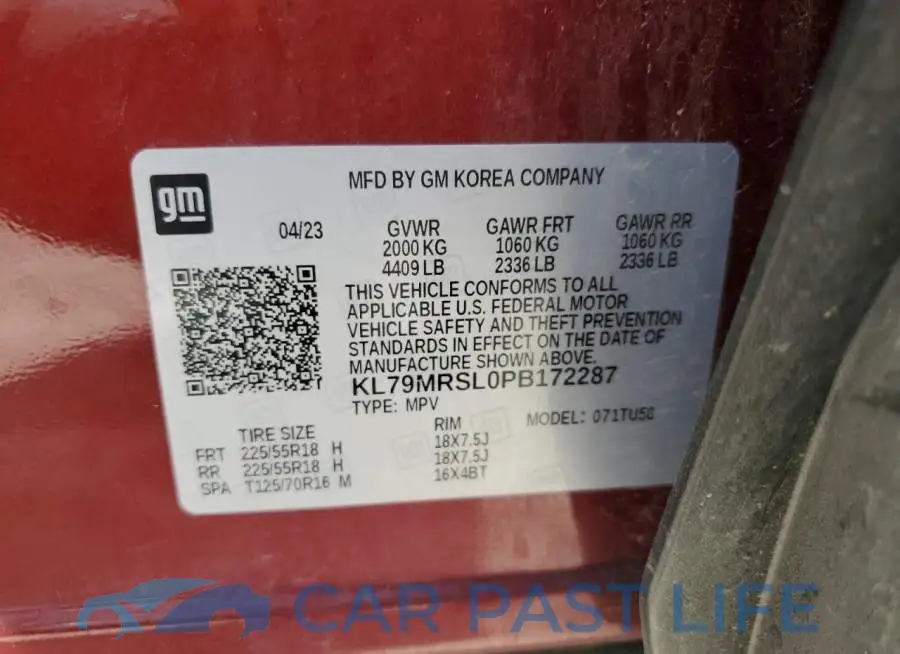 KL79MRSL0PB172287# 12