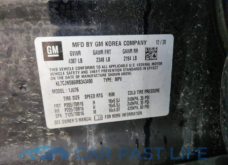 KL7CJNSB6MB343490# 13