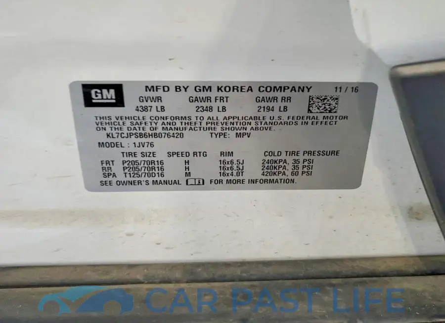 KL7CJPSB6HB076420# 13