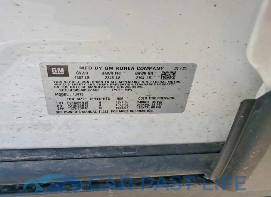 KL7CJPSB6MB351553# 13