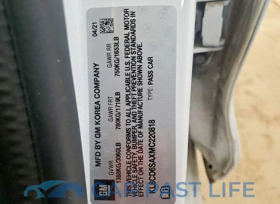 KL8CD6SAXMC220818# 12