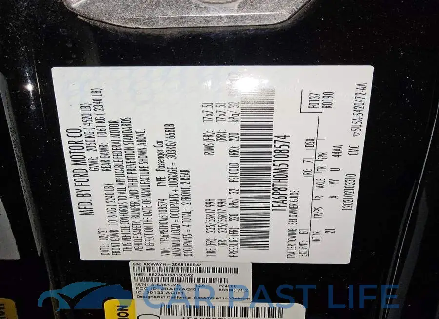 1FA6P8TH0M5108574# 12