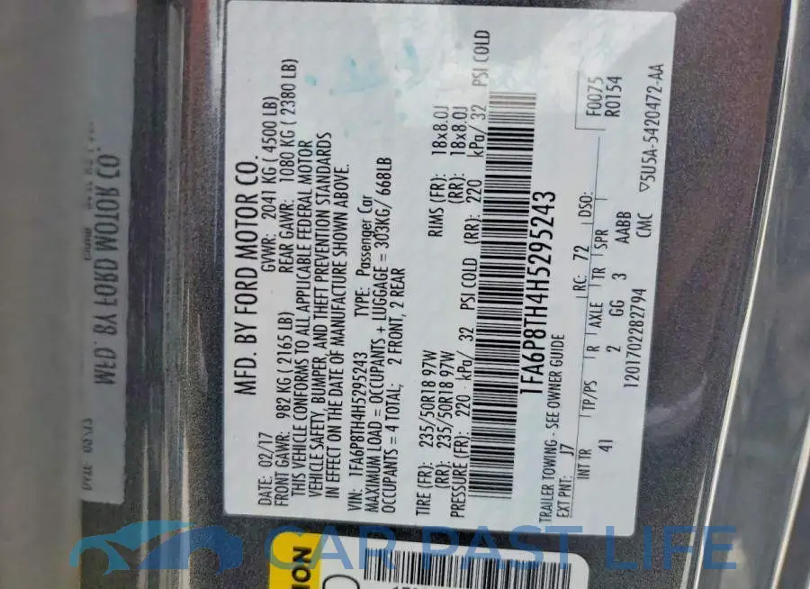 1FA6P8TH4H5295243# 12