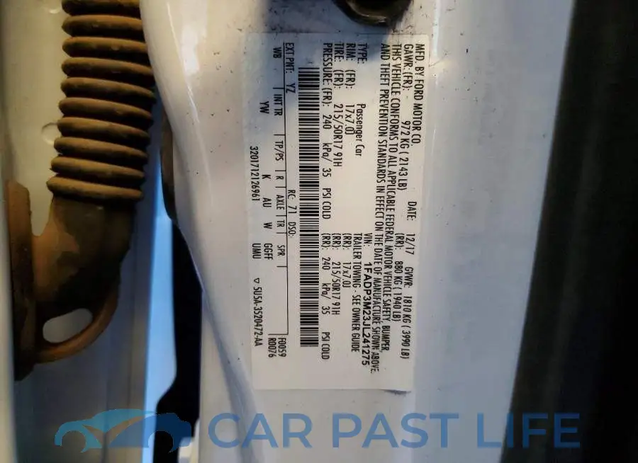 1FADP3M23JL241275# 12